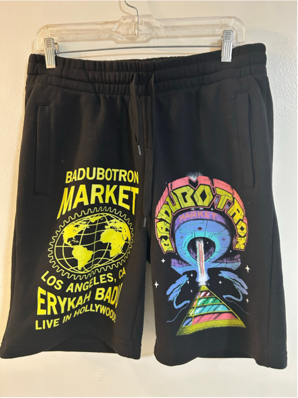 Badubotron Market Erykah Badu Graphic Sweat Shorts Black Size M